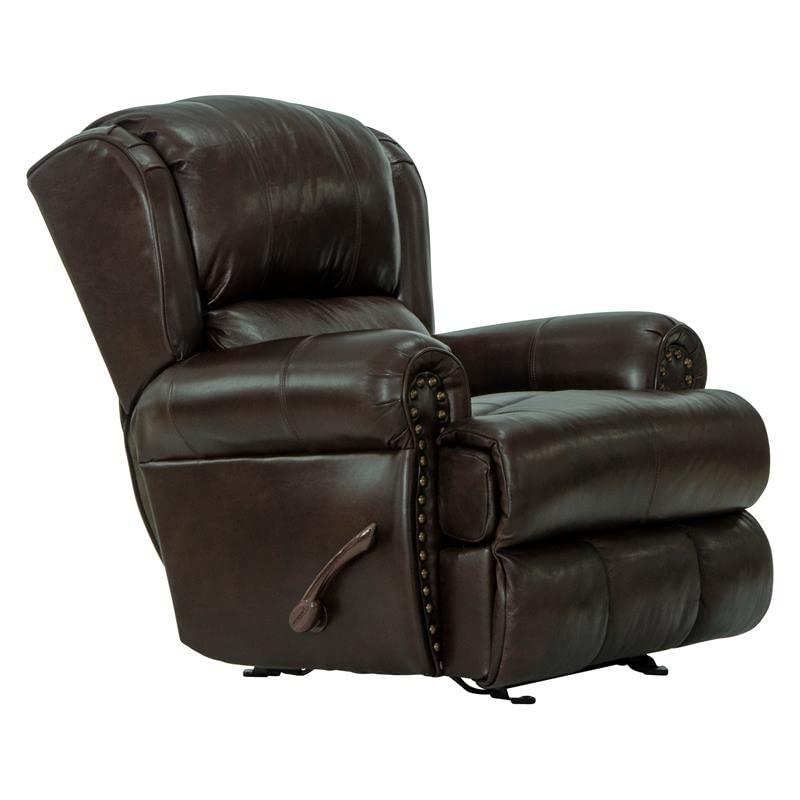 Catnapper Catnapper James Deluxe Glider Recliner in Chocolate Top Grain Italian Leather