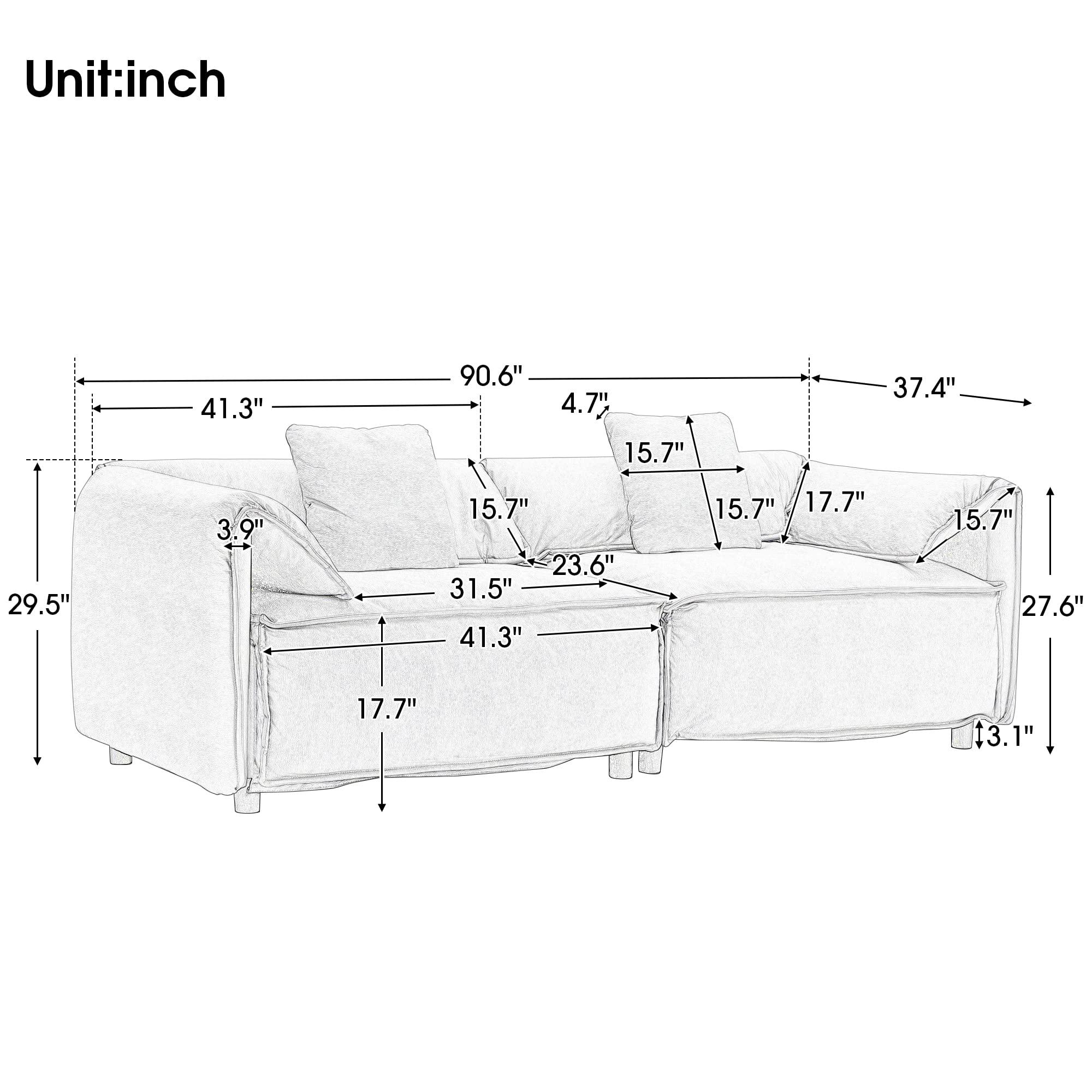 Hlcodca Hlcodca Luxury Modern Style Living Room Upholstery Sofa, Tech Cloth Sofa Couch for Homes and Apartments (Green/Tech Cloth)