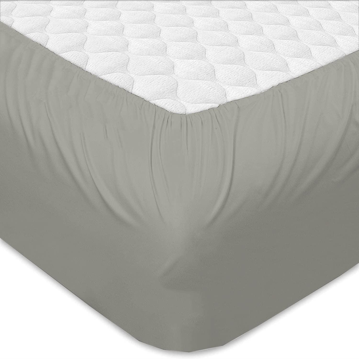 NON Sticky cotton Short Queen Sheets for Rv Camper 100% Cotton Rv Sheets Short Queen Sheets Camper Sheets Rv Queen Sheets Short Queen Sheet Set for Rv Camper Short Queen Sheets for Rv Mattress Light Grey Solid