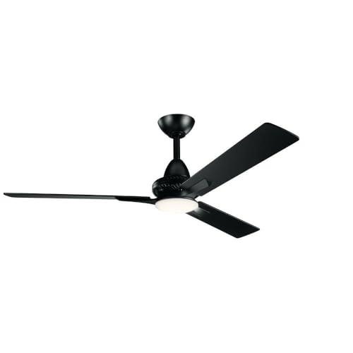 Kichler Kichler 300031SBK Kosmus 52'' Ceiling Fan with LED Lights & Remote Control, Satin Black