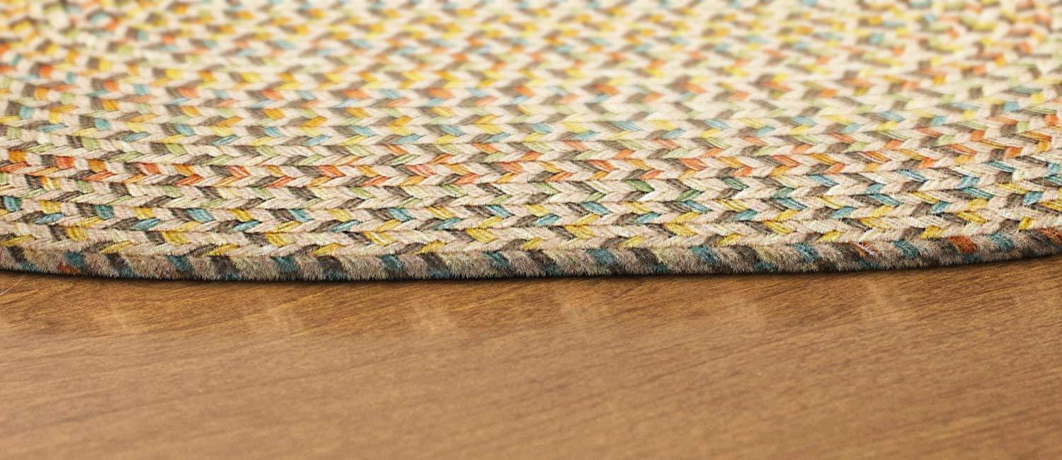 Rhody Rug Rhody Rug Cypress CY57 Earth Beige 2\' x 4\' Oval Runner - Durable Braided Area Rug, Home Decor, Floor Mat or Kitchen Rug - Easy Care, Ideal for High Traffic Areas - Made in USA