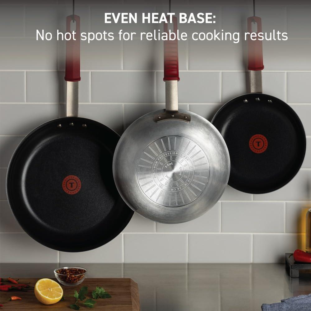 T-fal T-fal Professional VX3 Brushed Nonstick Fry Pan with Stainless Steel Handle 12 Inch, Oven Broiler Safe 400F, Cookware, Pots and Pans, Skillet, Restaurant & Business Grade, Certified NSF and CBA, Black