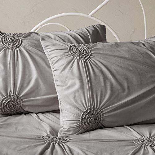 Madison Park Madison Park Daybed Cover Set-Trendy Design All Season Luxury Bedding with Bedskirt, Matching Shams, Decorative Pillow, Medallion Tufted Dark Grey 75\"x39\" 6 Piece