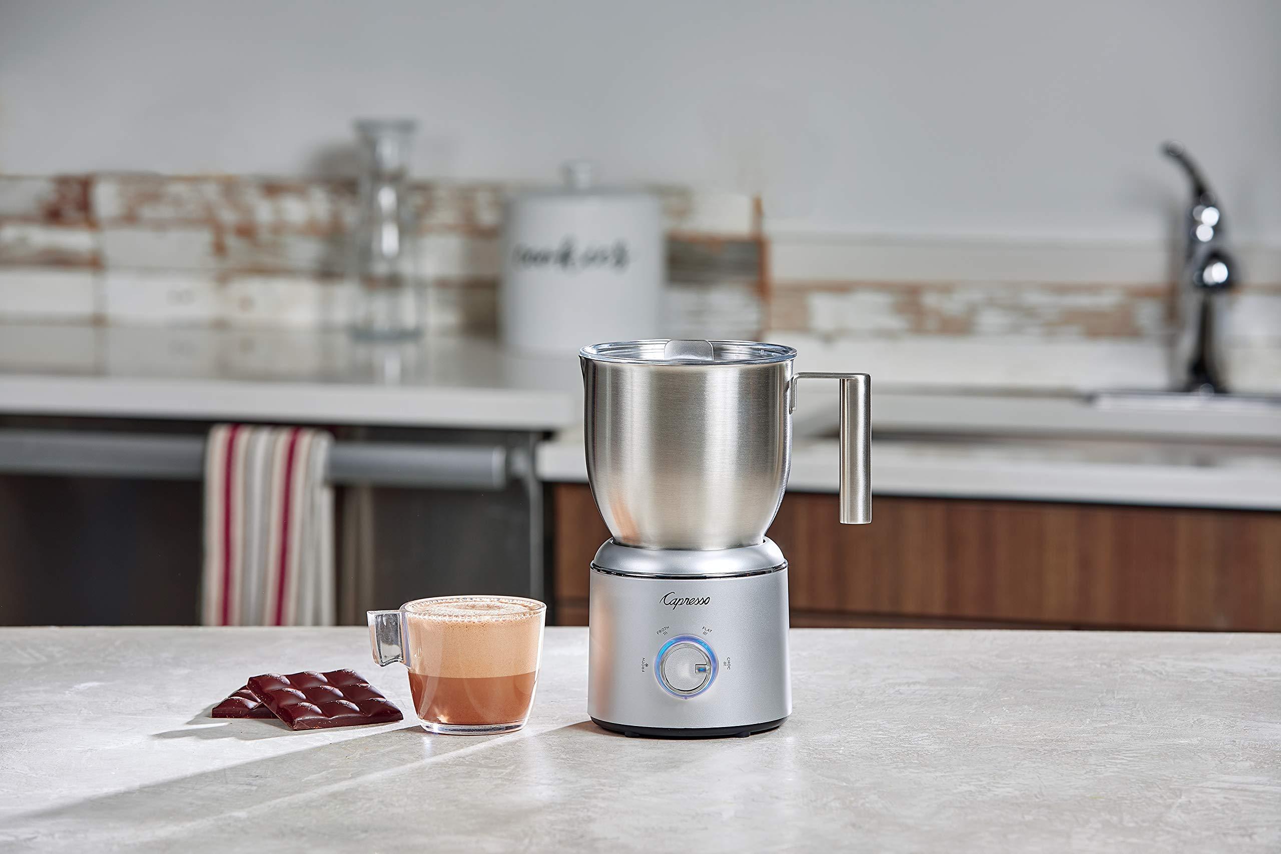 Capresso Capresso froth Select Automatic Milk Frother and Hot Chocolate Maker, Stainless Steel 209.05, Silver, 20 ounce