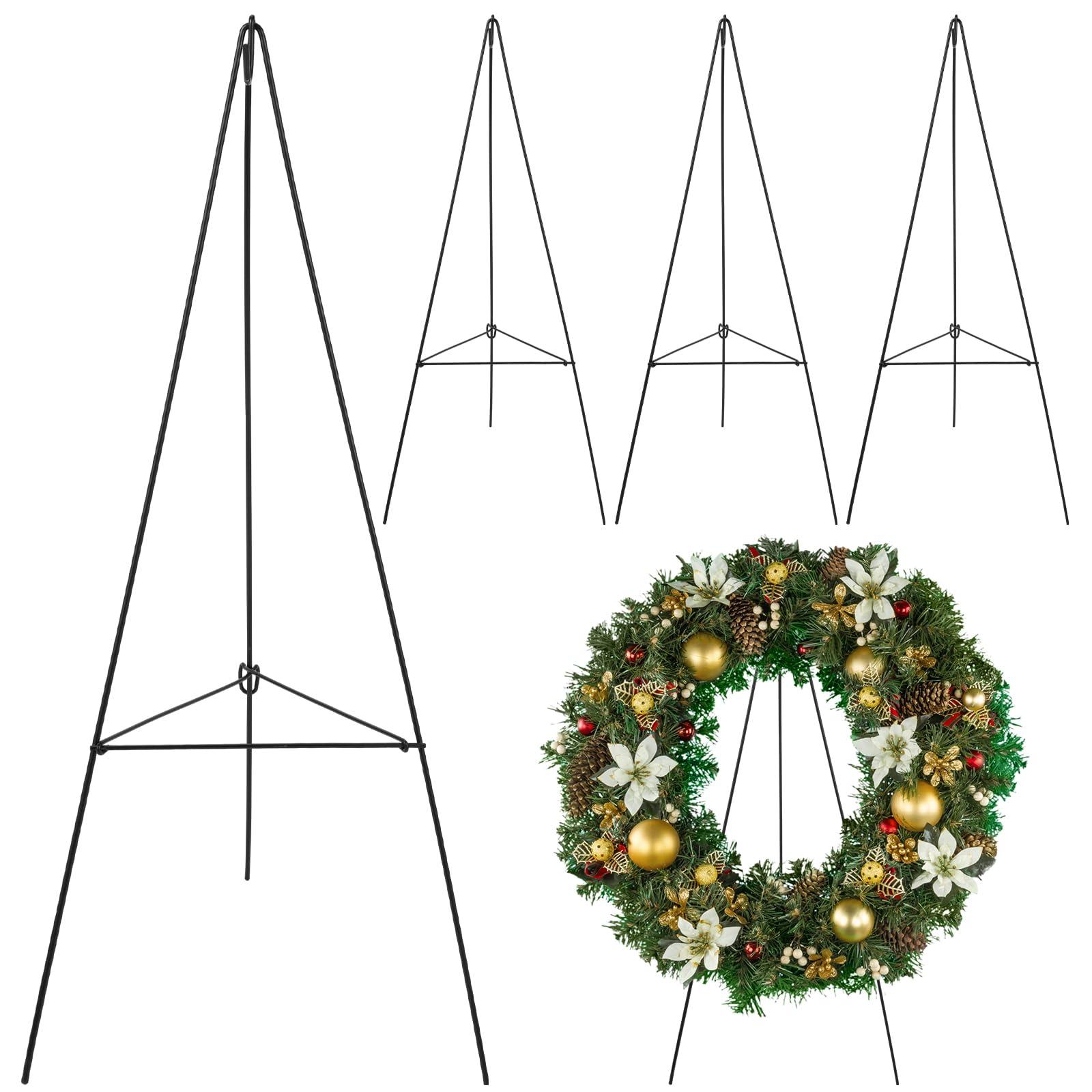 Soaoo Soaoo Christmas Wreath Stand Christmas Wreath Holder Metal Easel for Cemetery Grave Flower Holder Gravestone Wreath Stand for Grave Marker Gravestone Flowers Decorations(2,30inch)