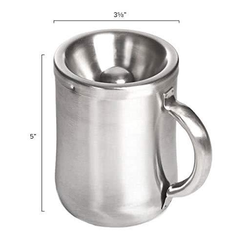 Franmara 5 Inch Brushed Stainless Personal Spittoon with Removable Top