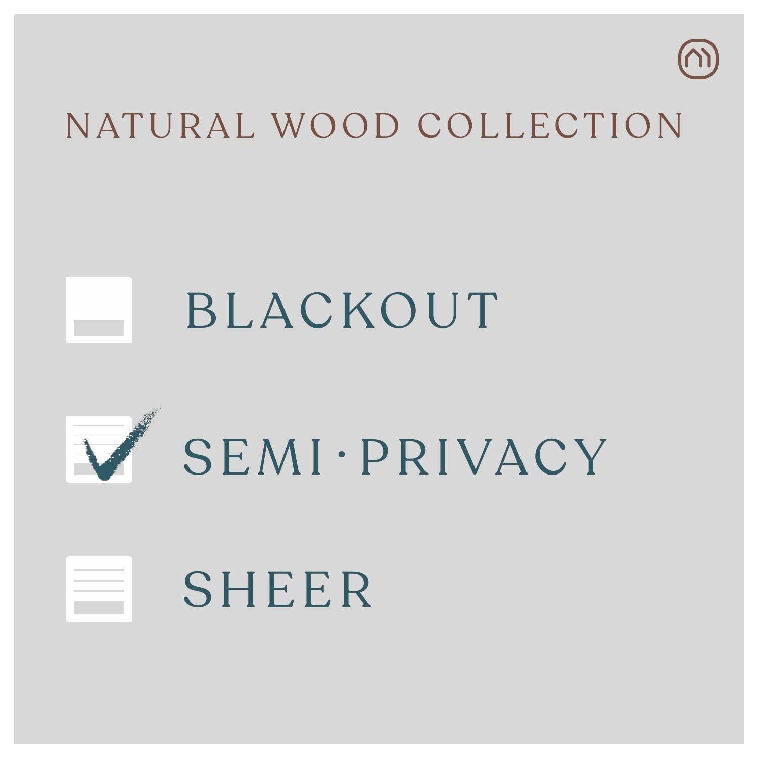Mood MOOD Custom Bamboo Shades | Natural | Cordless Bamboo Roman Shades for Windows and Doors (Natural Woven) | Natural Forestwood (Great Privacy) | 66" W X 72" H