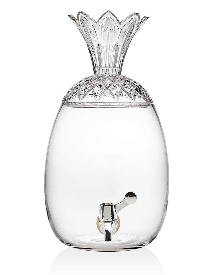 Godinger Godinger Glass Pineapple Large Drink Beverage Dispenser with Easy Push Spigot (1 Gallon)-Perfect Holiday Gift!