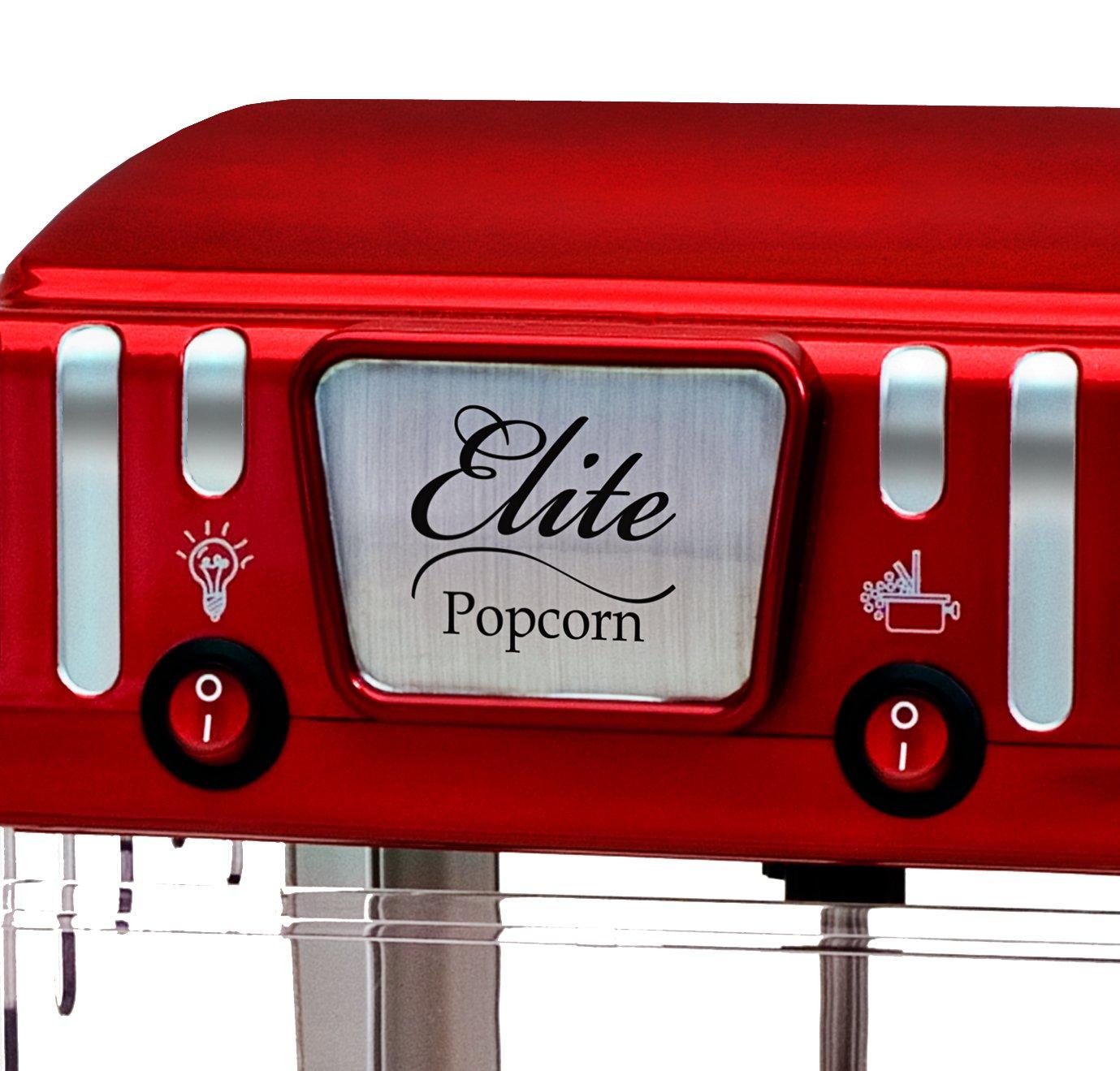 Elite Gourmet Elite Gourmet EPM-250 Maxi-Matic 2.5 Ounce Classic Carnival, Tabletop Kettle Popcorn Popper Machine, Retro-Style, Movie Hot Buttered Popcorn, Red
