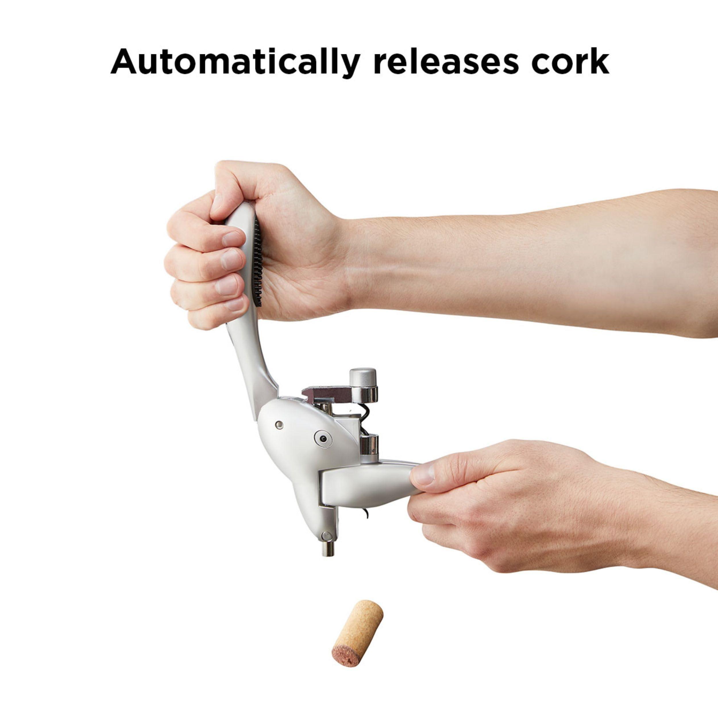 Rabbit Rabbit Original Lever Corkscrew Wine Opener with Foil Cutter and Extra Spiral (Silver)