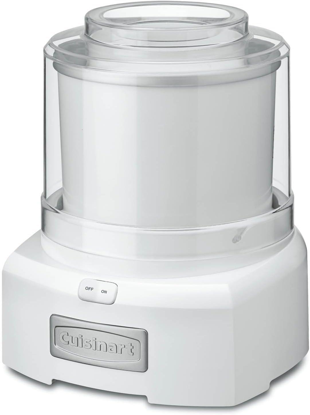 Cuisinart Cuisinart Ice Cream Maker Machine, 1.5 Quart Sorbet, Frozen Yogurt Maker, Double Insulated, White, ICE-21P1