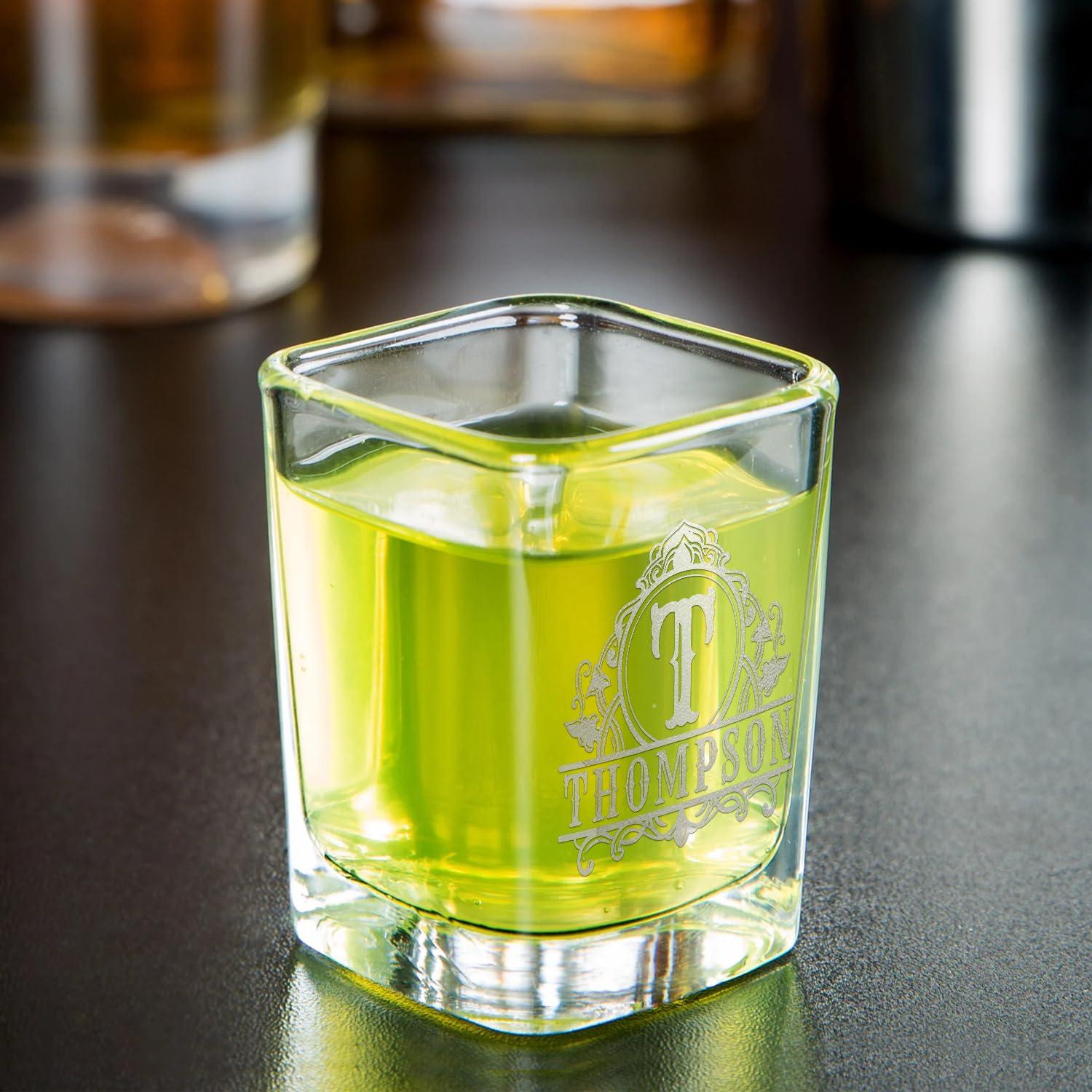 Cuptify Personalized Shot Glasses Set Custom Text Engraved 2oz Pink Bottom Party Decorations Customizable Message Glass for Men and Women