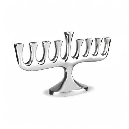 Zion Judaica Ltd Zion Judaica Stunning Sleek Designers Menorah for Hanukkah High Polished Traditional Candle and Oil Chanukiah Classic Chanukah Minorah