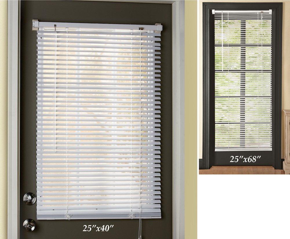 Collections Etc Collections Etc Easy Install Magnetic Blinds, 1" Mini Quick Snap on/Snap Off, for Steel Metal Door Windows, White, 25" X 40", White, 25" X 40"