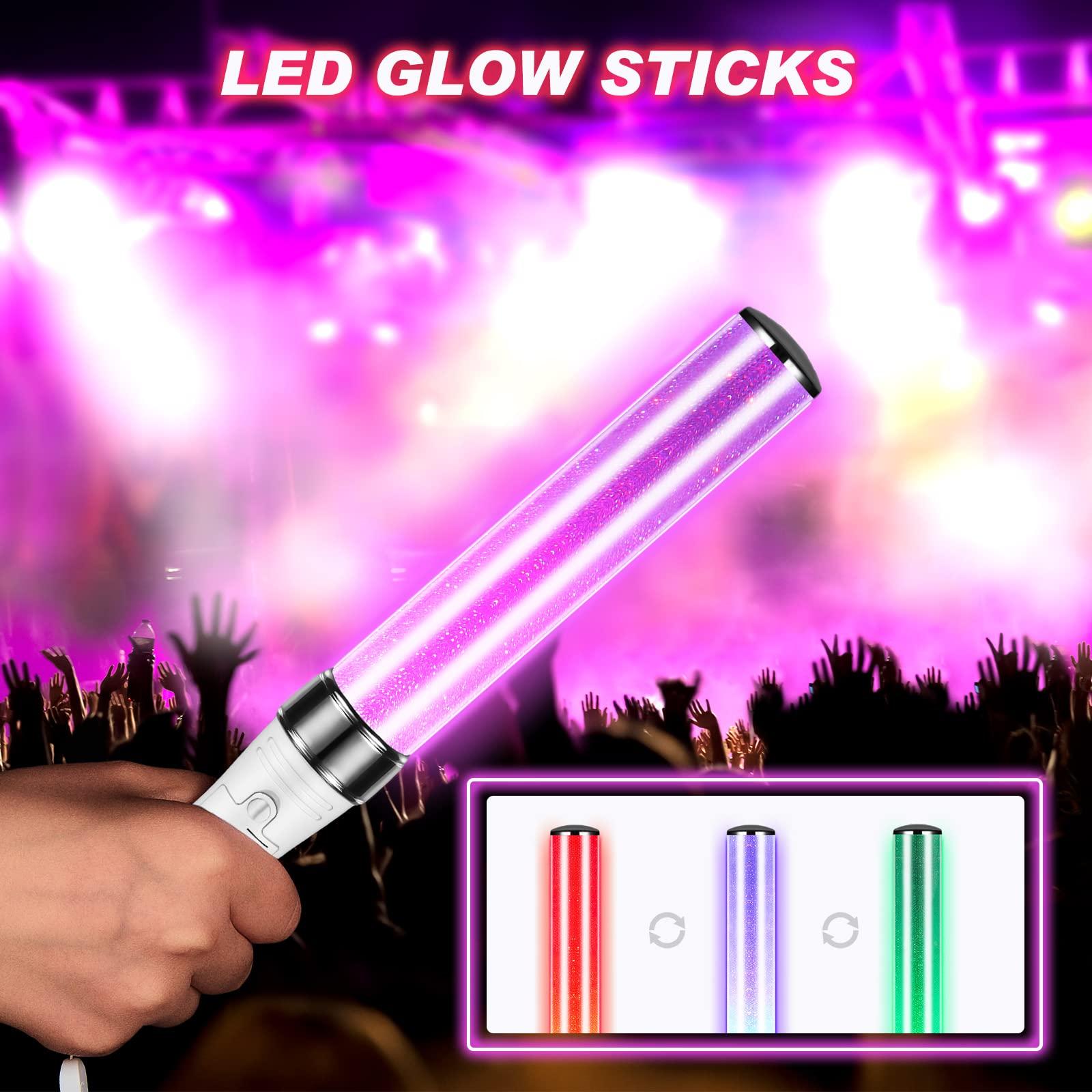 Lewtemi Lewtemi 6 Pcs 15 Color Concert Lightstick Reusable 2 Lighting Modes Multicolor K-pop Idol Concert LED Flashing Bright Glow Lightsticks Hiphop Fans Gift Glow in The Dark Party Favor Supplies