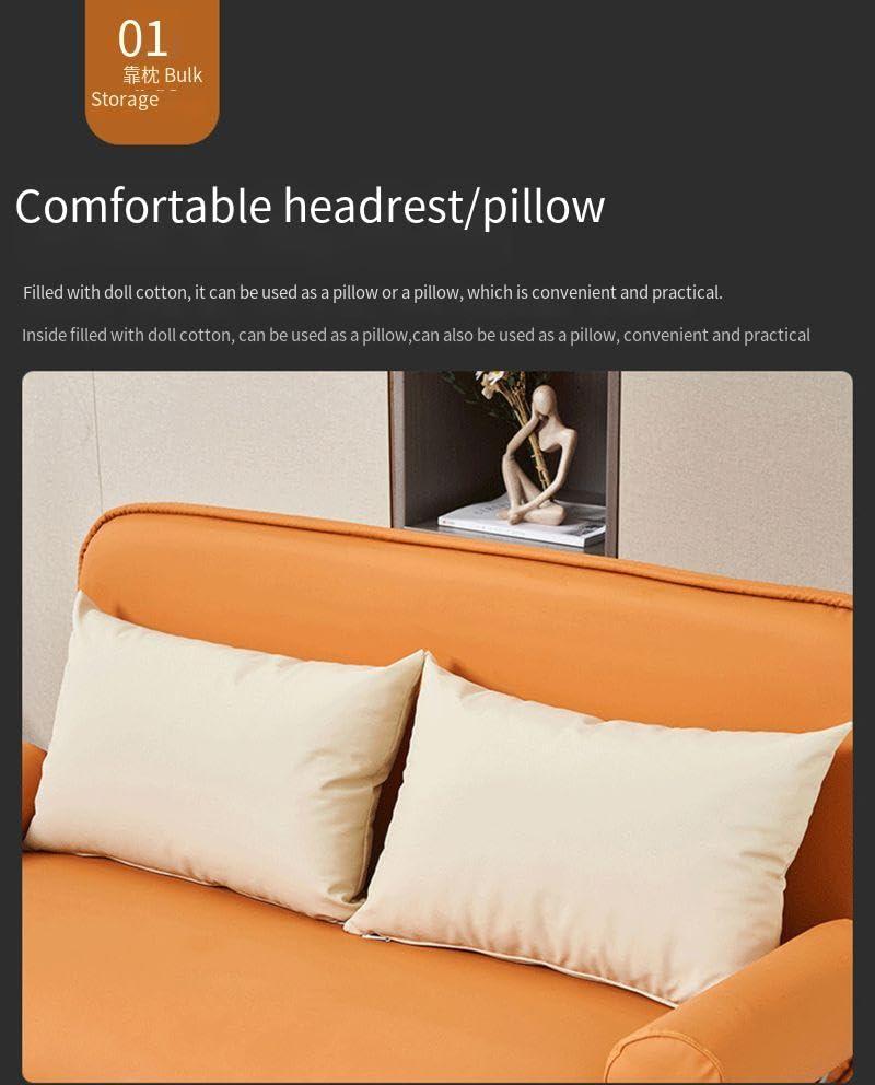 ESRADA Sofa Bed, Small Room Apartment Folding Guest Bed, Nordic High-end Folding Sofa Bed, Easily Assemble Couch C-120cm