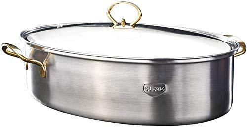 Panduo Picnic Bag Sooiy Kitchen Stainless Steel Multi-Function Steamed Fish Pot Large Household Water Long Oval Steamers 1 Layer 304 Stainless Steel 38 cm Electric Steamers