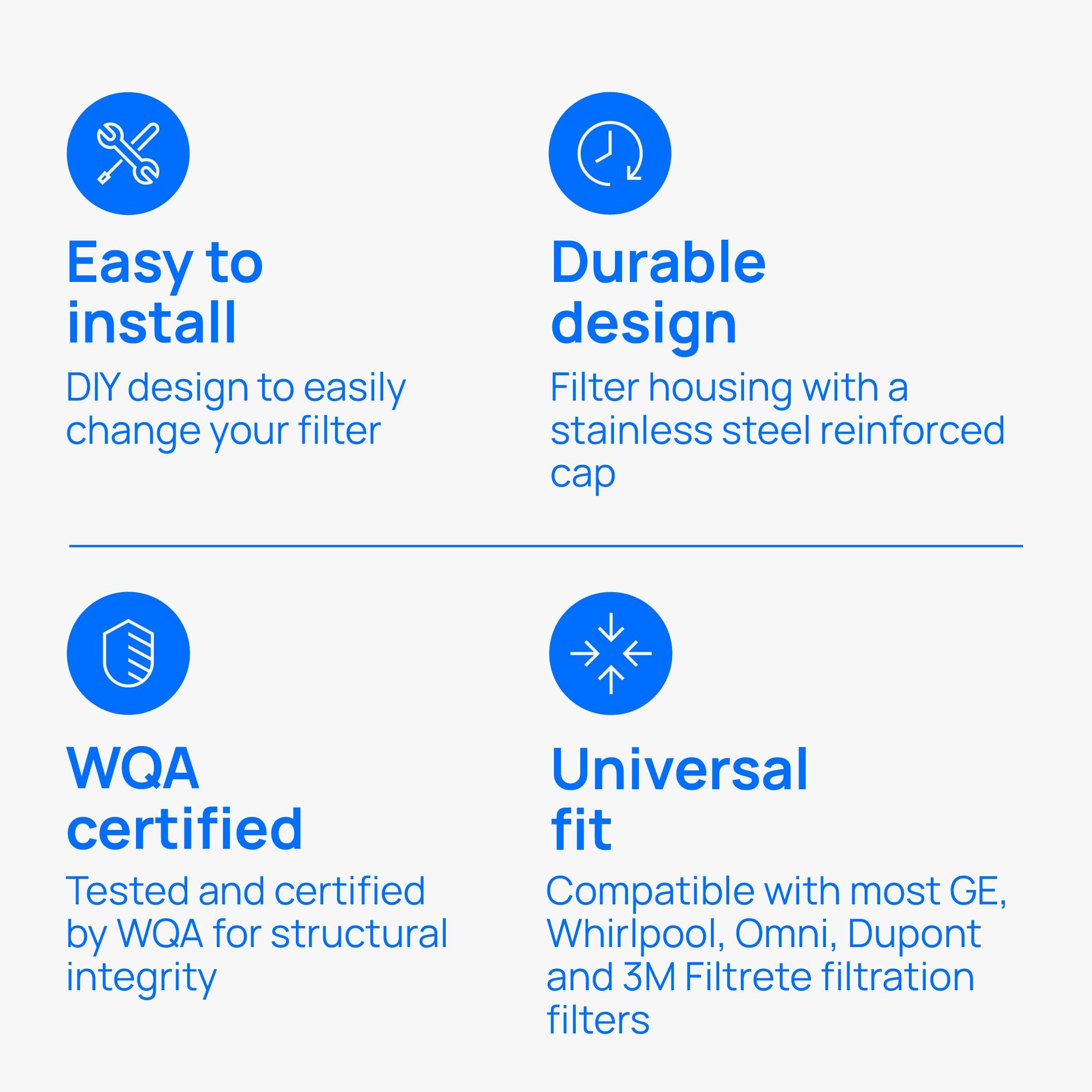 Culligan Culligan WH-HD200-C Whole House Water Filter System 1 Inlet/Outlet Improve Tap Water Taste, Remove Sediment, Protect Appliances