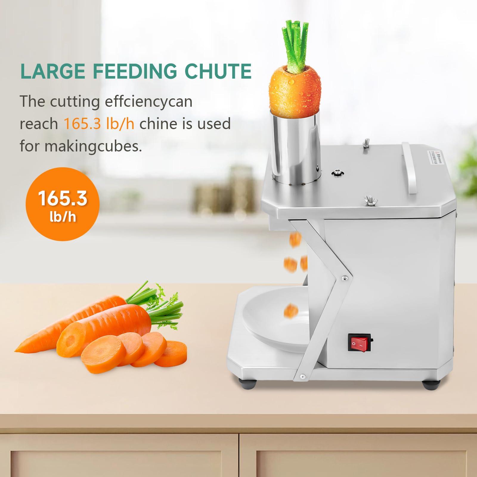 Treliamd Treliamd Electric Chopper Vegetable Dicer, 3 in 1 Commercial Vegetable Slicer Shredder, Automatic Potato Onion Carrot Dicing Cube Cutting Machine Vegetable Chopper for Commercial Home Use