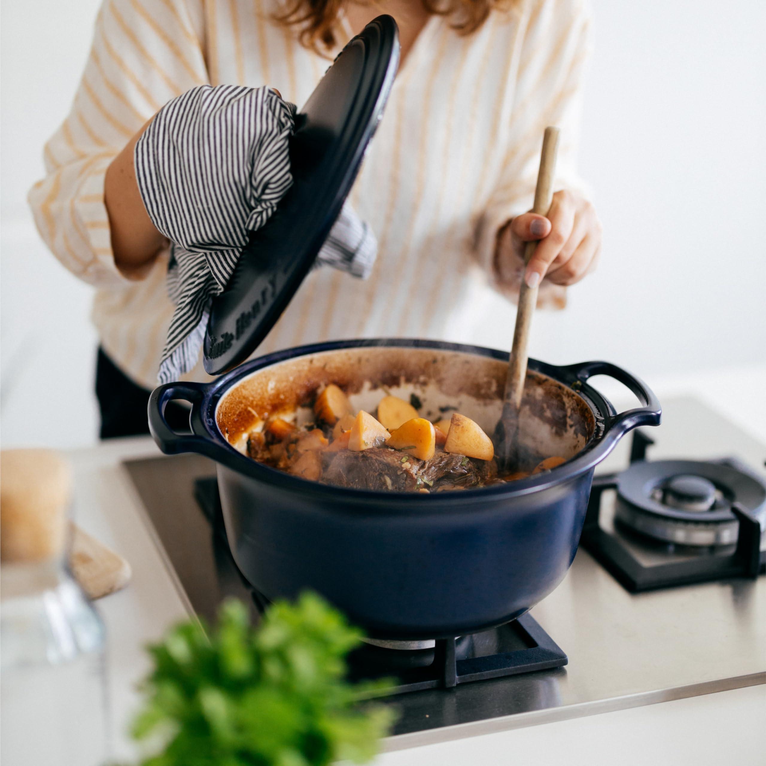 Emile Henry USA Emile Henry Made in France SUBLIME Ceramic 4 qt. Round Dutch Oven, Indigo