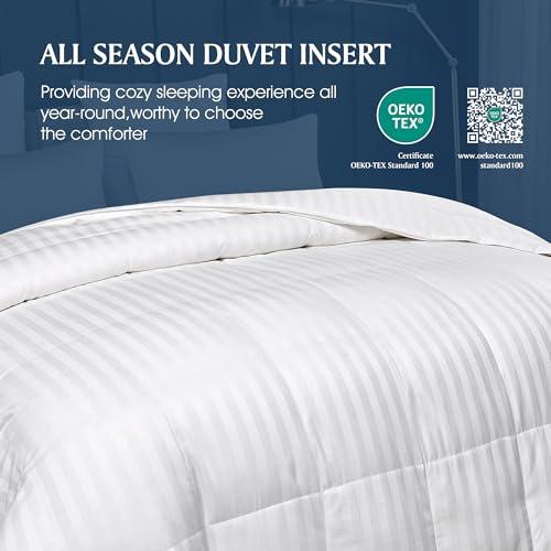 Blue Ridge Home Fashions Blue Ridge Home Fashions 350 Thread Count Cotton Damask Down Alternative Comforter, King, White