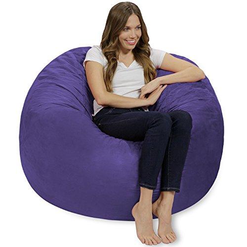 Chill Sack Chill Sack Bean Bag Chair: Giant 4' Memory Foam Furniture Bean Bag - Big Sofa with Soft Micro Fiber Cover - Purple