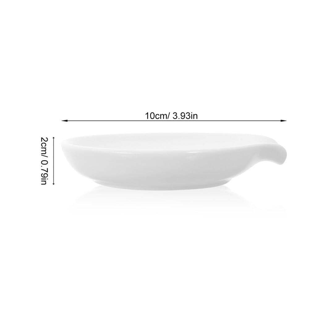 Luxshiny Luxshiny Ceramic Spoon Rest, 4pcs Spoon Holder Coffee Spoon Rest Spoon Cradle Kitchen Spatula Rest Tea Bag Coaster for Countertop Utensils Tongs Cooking Spoon