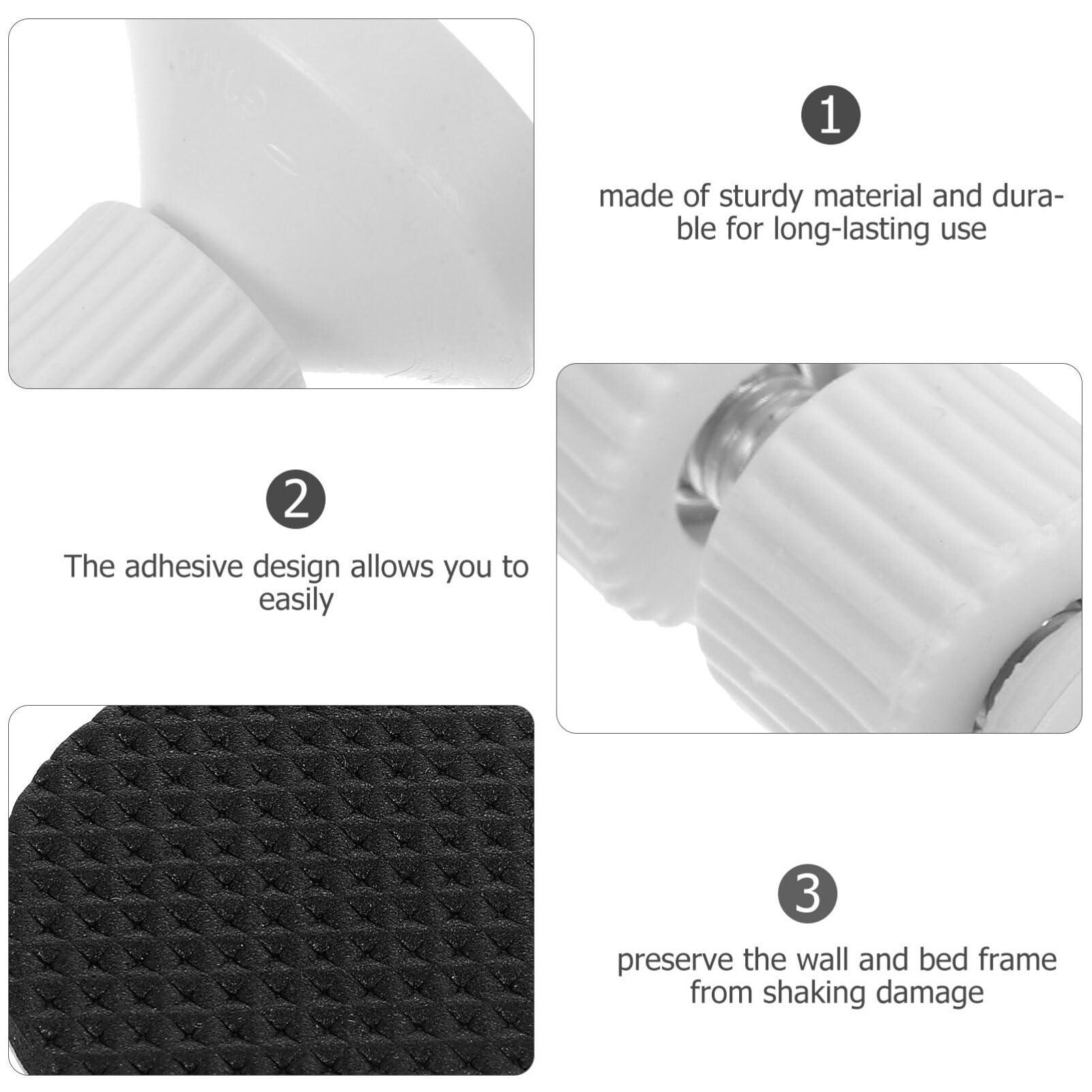 Homoyoyo Homoyoyo 2pcs Bed Frame Headboard Stoppers for Wall Headboard Stoppers for Bed Headboard Fixers Bed Anti Shake Tool Bed Stabilizer Bed Stoppers Bed Holder Cabinet Power Supply Abs White