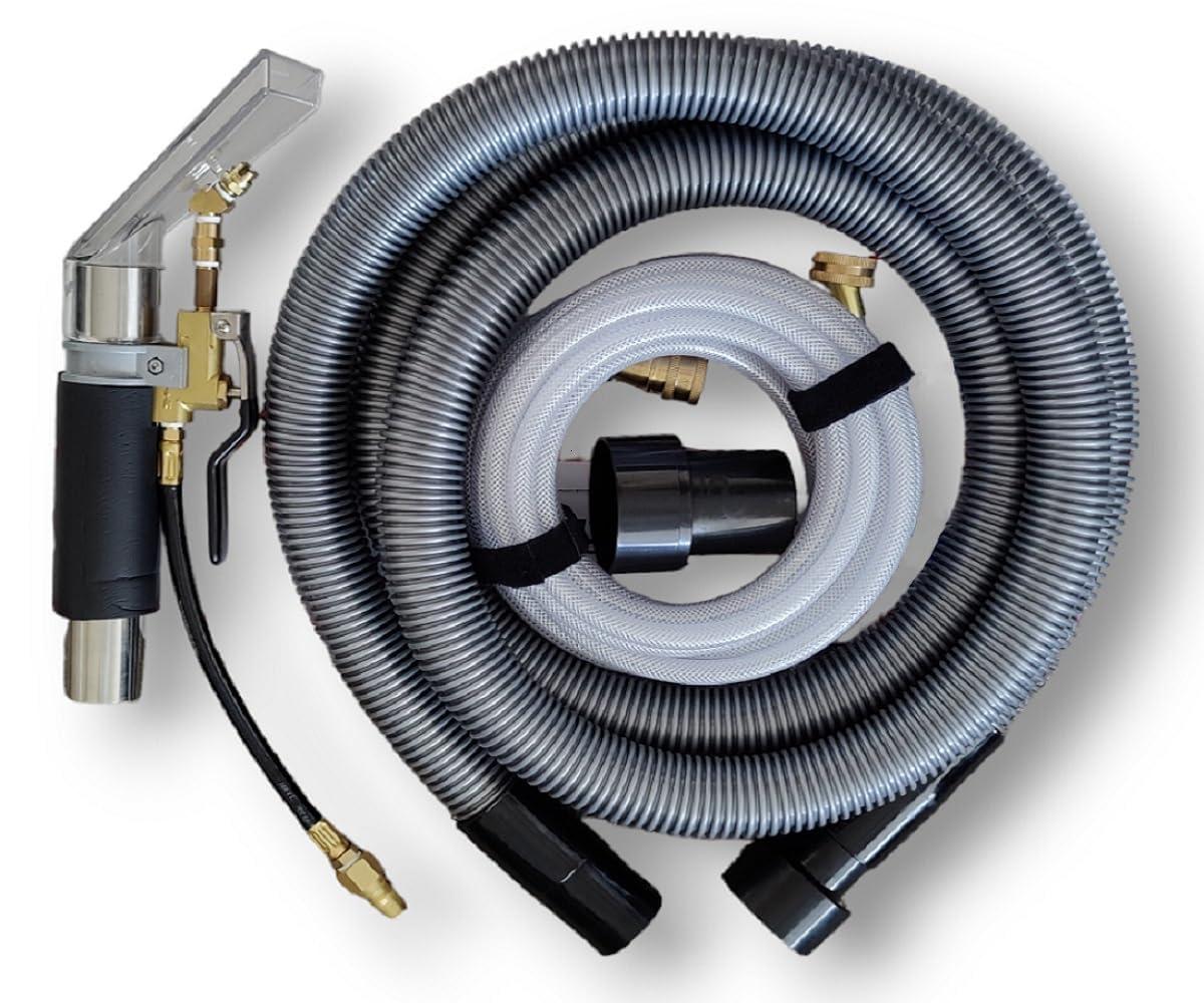 HiDetail HiDetail Shop Vac Extractor Kit with Wand and Hose, Adapter Converts Vacuum to carpet & upholstery Extractor for auto detailing & home, large, silver/black, HIDV2