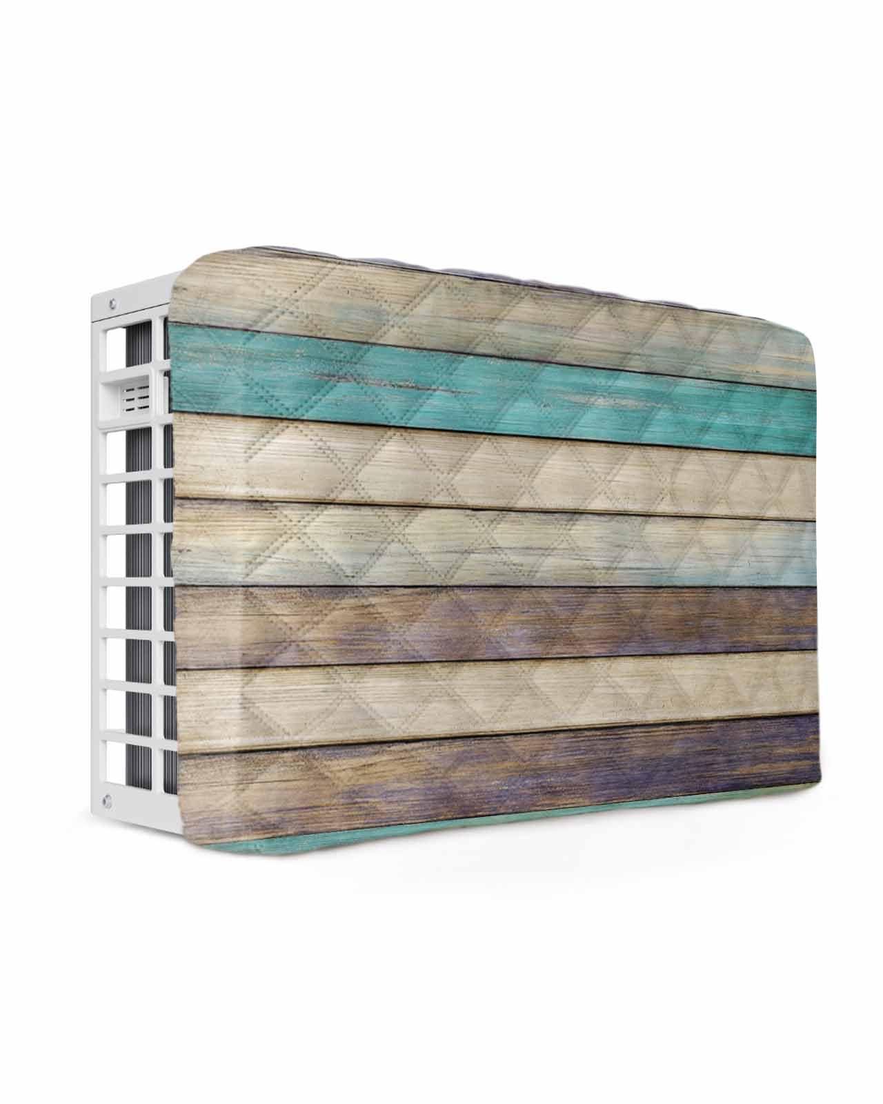 Rocking Giraffee Air Conditioner Cover AC Cover Rustic Wooden Texture Indoor Window Air Conditioner Covers Adjustable AC Covers for Inside Double Insulation 21x15x3.5 Inch