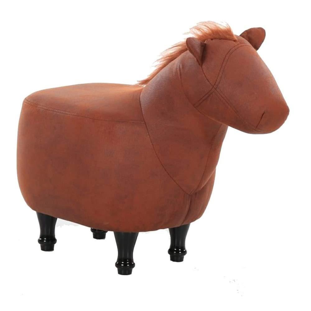 QQXX QQXX Ottoman Animal Footstool Cushion,Artificial Leather Horse Animal Storage Stool,Sofa Bench,27\"seat Height Shoes Changing Stool,with Solid Wood feet - Nursery,Bedroom,Game Room and Living Room fu
