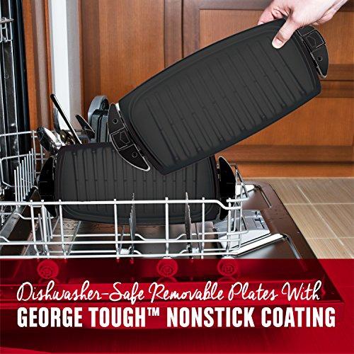 George Foreman George Foreman 5-Serving Removable Plate Electric Indoor Grill and Panini Press, Red, GRP0004R, 17.2 x 12.1 x 6.2 inches