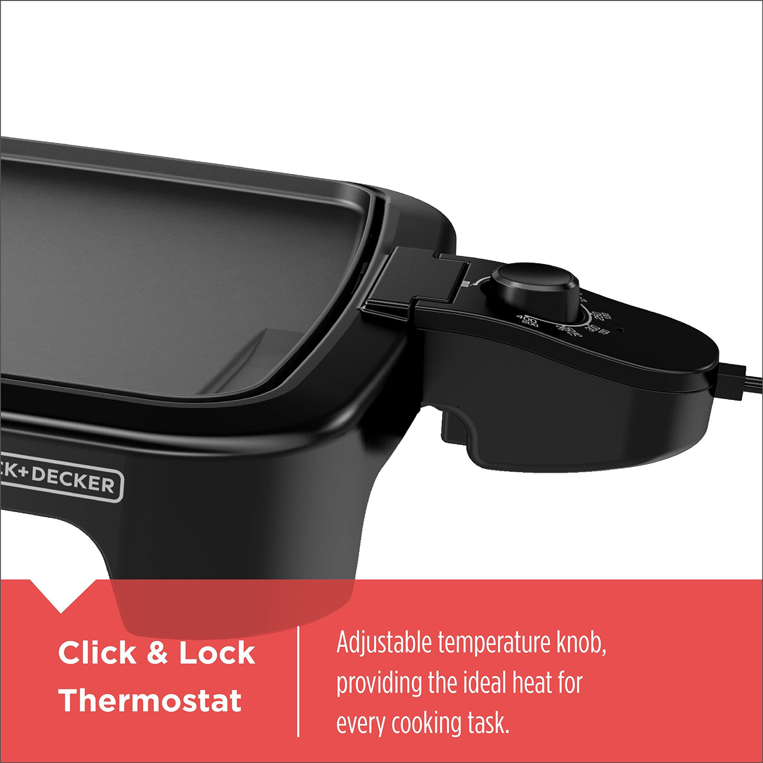 BLACK+DECKER BLACK+DECKER GD2011B Family Sized Electric Griddle, 20 x 11-Inch, Black