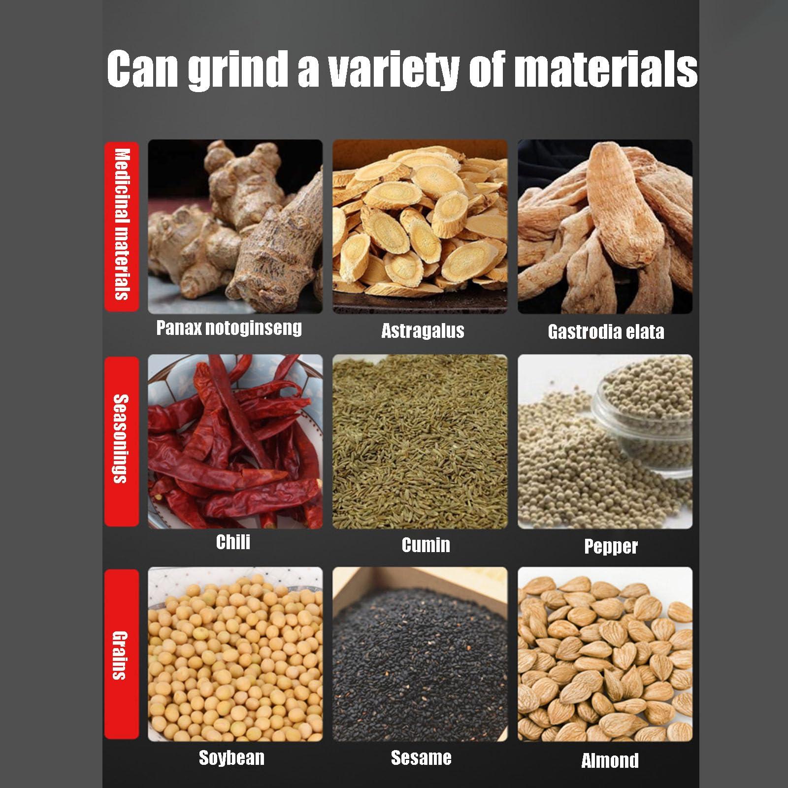 KeruRome 1000g Electric Grain Mill Grinder 3600W Stainless Steel Corn Grinder Mill, Commercial High-Speed Grain Mill, Pellet Machine for Grinding Wheat, Oats, Barley, Corn, Rice