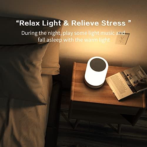 Elecstars Elecstars Touch Bedside Lamp - with Bluetooth Speaker, Dimmable Color Night Light, Outdoor Table Lamp with Smart Touch Control, Best Gift for Men Women Teens Kids Children Sleeping Aid
