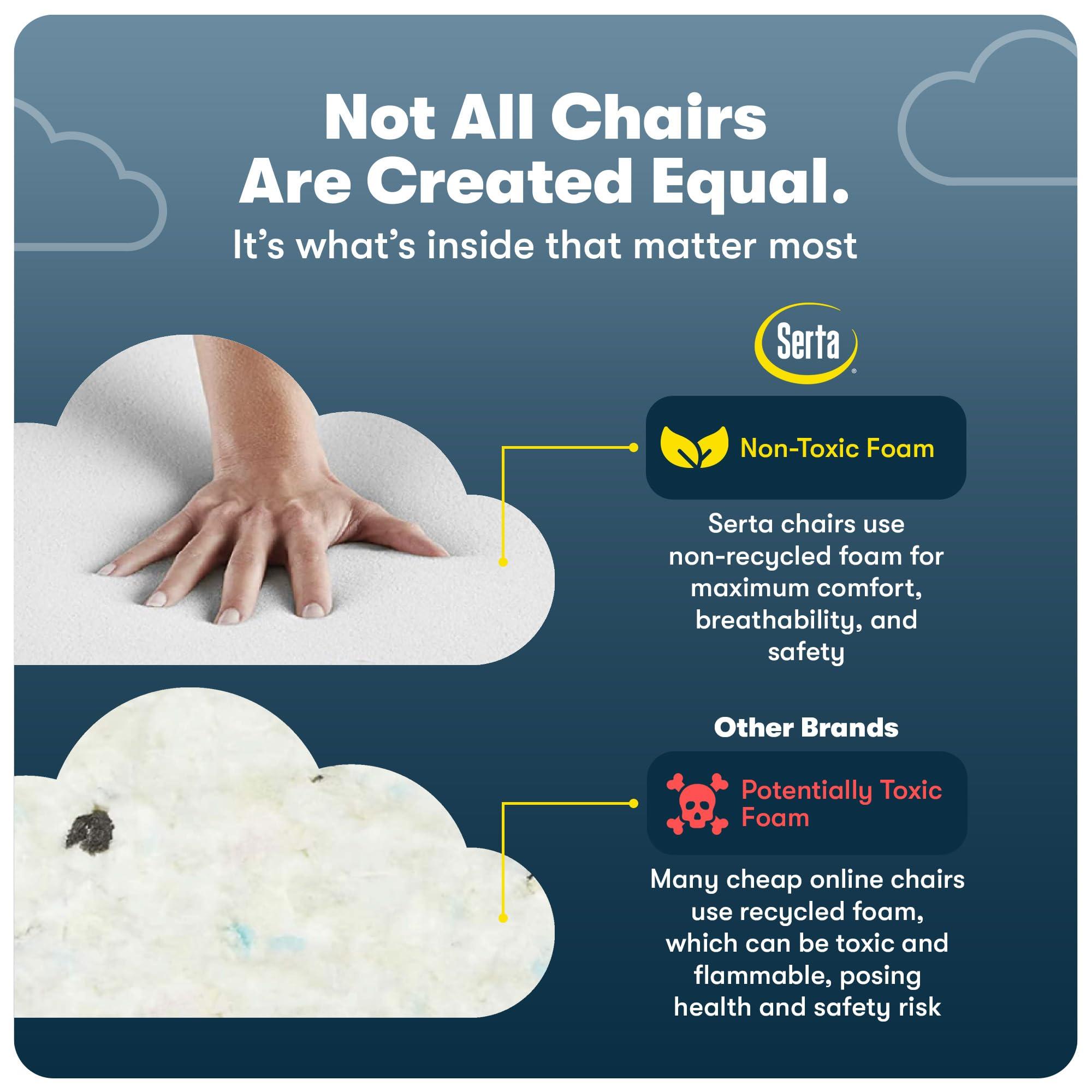 Serta Serta Ergonomic Executive Office Chair Motion Technology Adjustable Mid Back Design with Lumbar Support, Ivory Bonded Leather