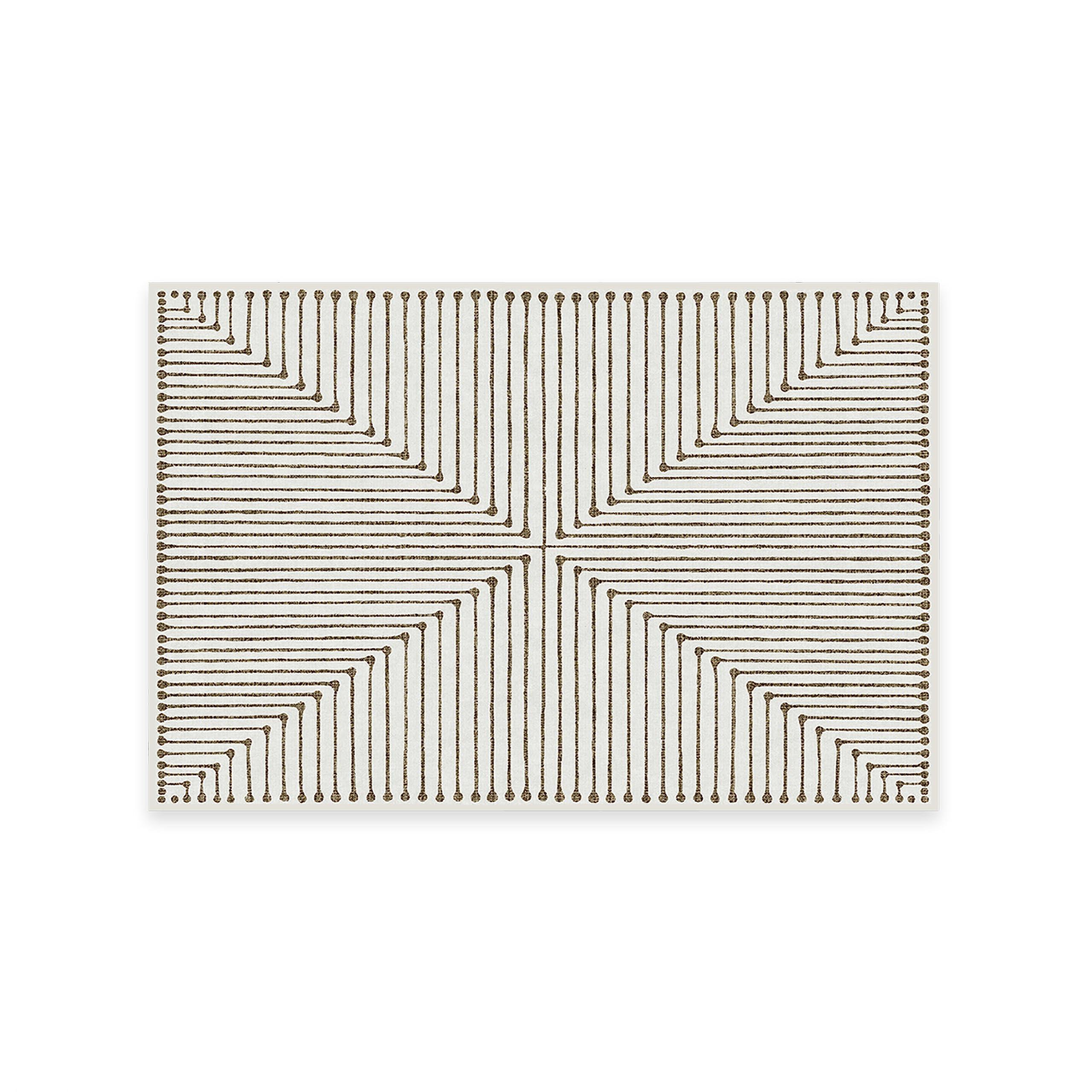 RUGGABLE Ruggable x Jonathan Adler Washable 2x3 Area Rug, Inkdrop Camel & Ivory, Premium Modern Rugs for Living Room, Bedroom, Kitchen, Office, Classroom with Gripper Non Slip Pad