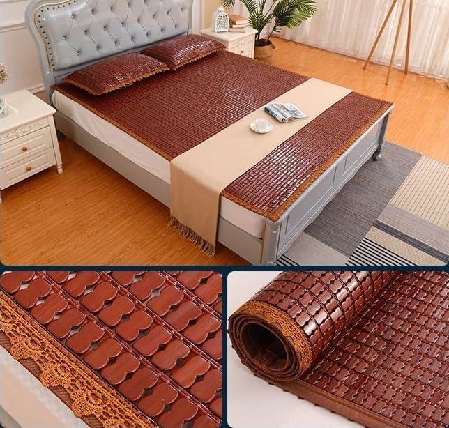 SUSEHXD SUSEHXD Summer Bamboo Bed Mat Mattress Topper Pad, Foldable Summer Bed Mat, Breathable Cool Absorb Sweat Summer Sleeping Mat for Home Bedroom School Dormitory(0.8 * 1.9m)