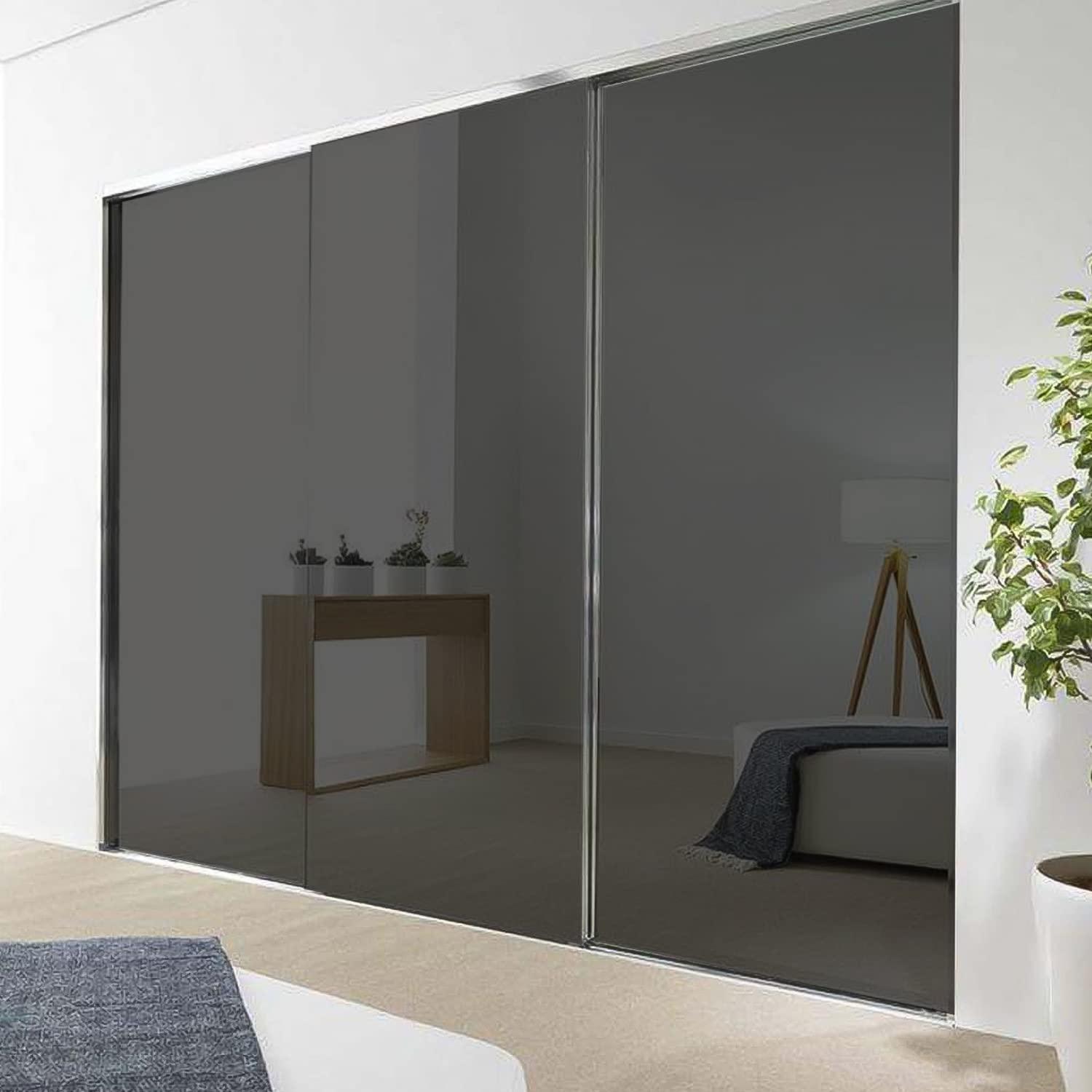 Fab Glass and Mirror Fab Glass and Mirror Cut to Size Mirror Panels - 1/4" Thick Pencil Edge Grey Mirror Custom Size, Frameless Full-Length Mirror for Bedroom, Wardrobe Doors, Table Cover