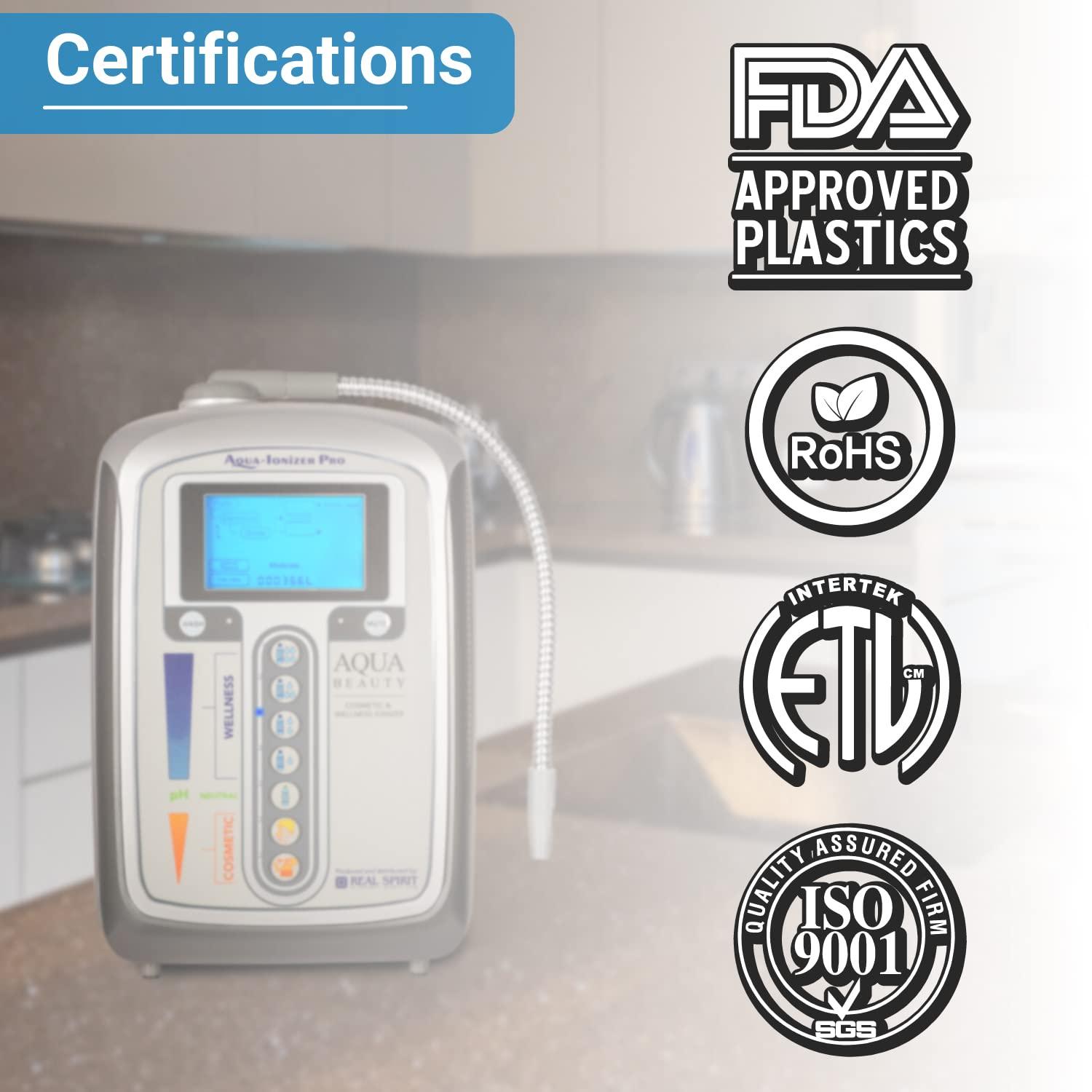 Aqua-Ionizer Pro Aqua Ionizer Deluxe | Water Ionizer | 7 Water Settings | Home Alkaline Water Filtration System | Produces pH 4.5-10.0 Alkaline Water | Up to -600mV ORP | 4000 Liters Per Filter