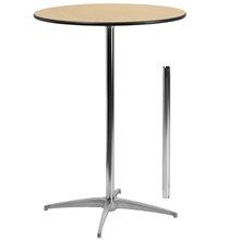 Flash 30\'\' Round Wood Cocktail Table with 30\'\' and 42\'\' Columns