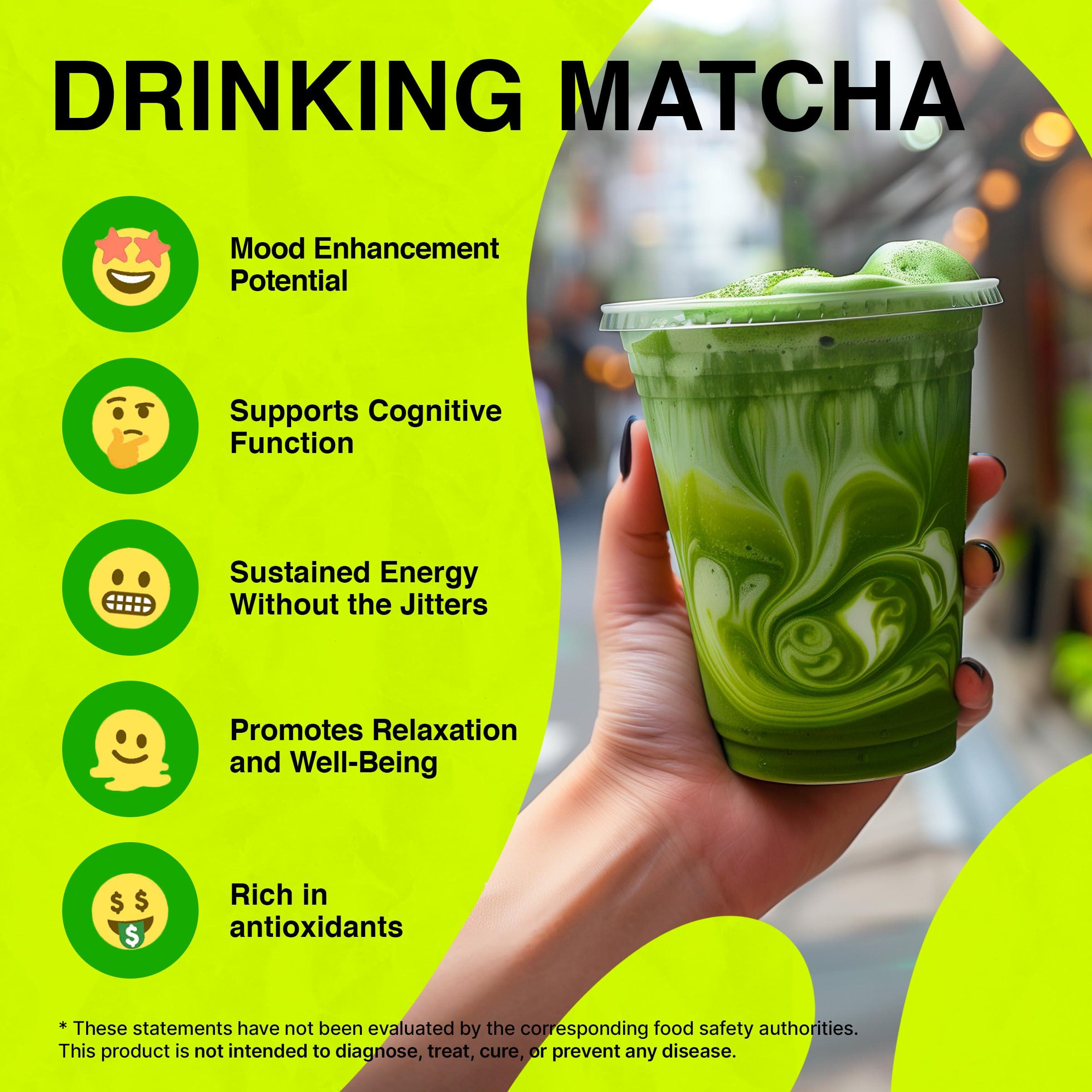 MATCHA DNA DrinkMatcha Organic Matcha Green Tea Powder 1 LB 100% Pure Matcha | Nothing Added | Perfect for Lattes, Smoothies, Baking (16 Ounce)