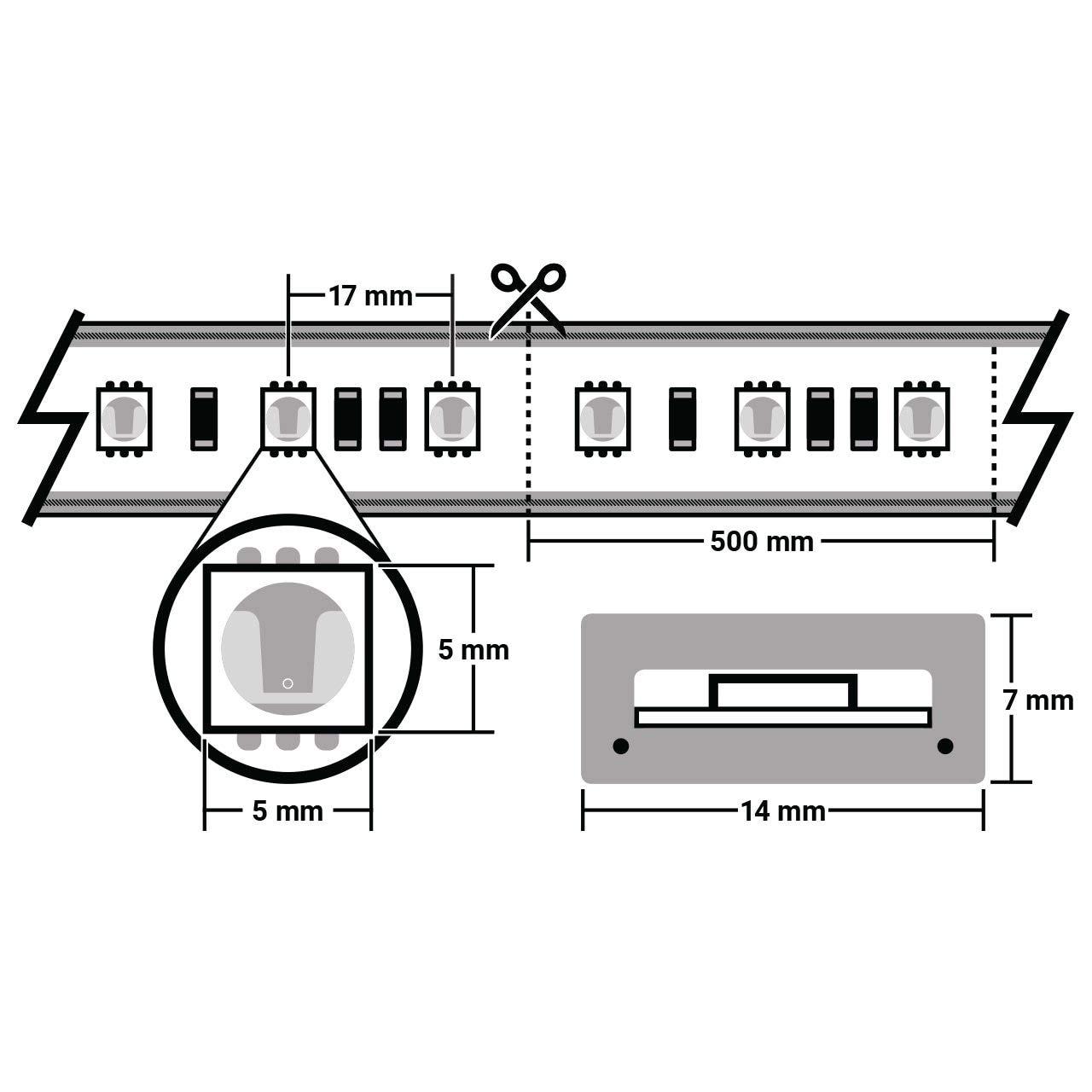 Brilliant Brand Lighting Warm White LED Strip Light - 120 Volt - High Output (SMD 5050) - Custom Cut - 127.92 Feet