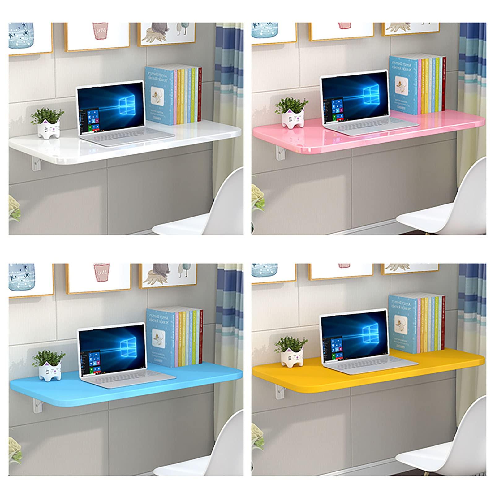 FERFXN FERFXN Folding Wall-Mounted Drop-Leaf Table Wall Mounted Table Wall Mounted Folding Table Wall Mount Table Kitchen & Dining Table Desk Computer Desk Trestle Desk 80x30cm/31x12in Pink