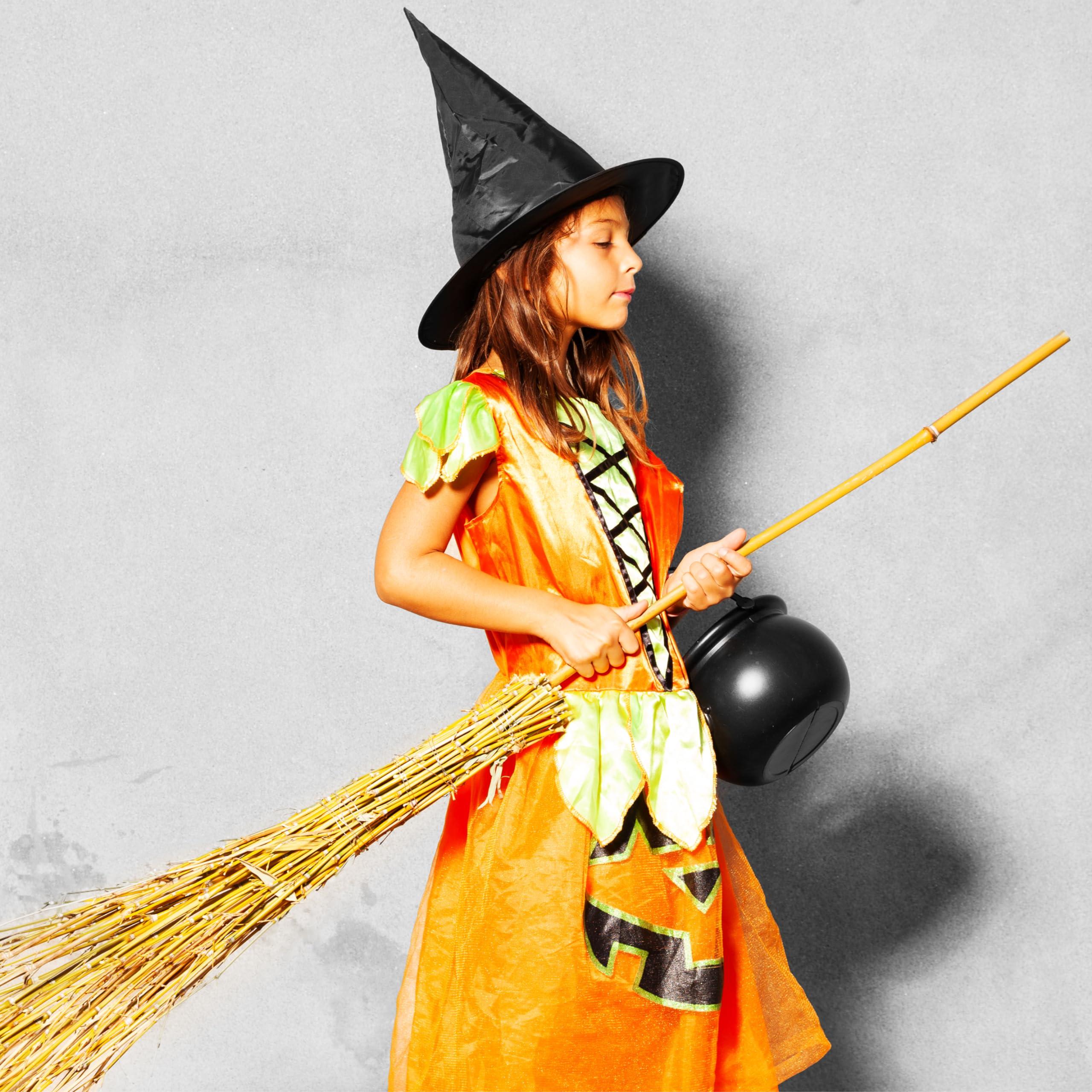 4E\'s Novelty 4E\'s Novelty Black Plastic Cauldrons Bulk - 12 Mini & 1 Large 7.4\" Perfect Halloween Black Cauldron, Cauldron Halloween Candy Bucket, Halloween Mini Cauldron, Trick or Treat Halloween Cauldron Bucket