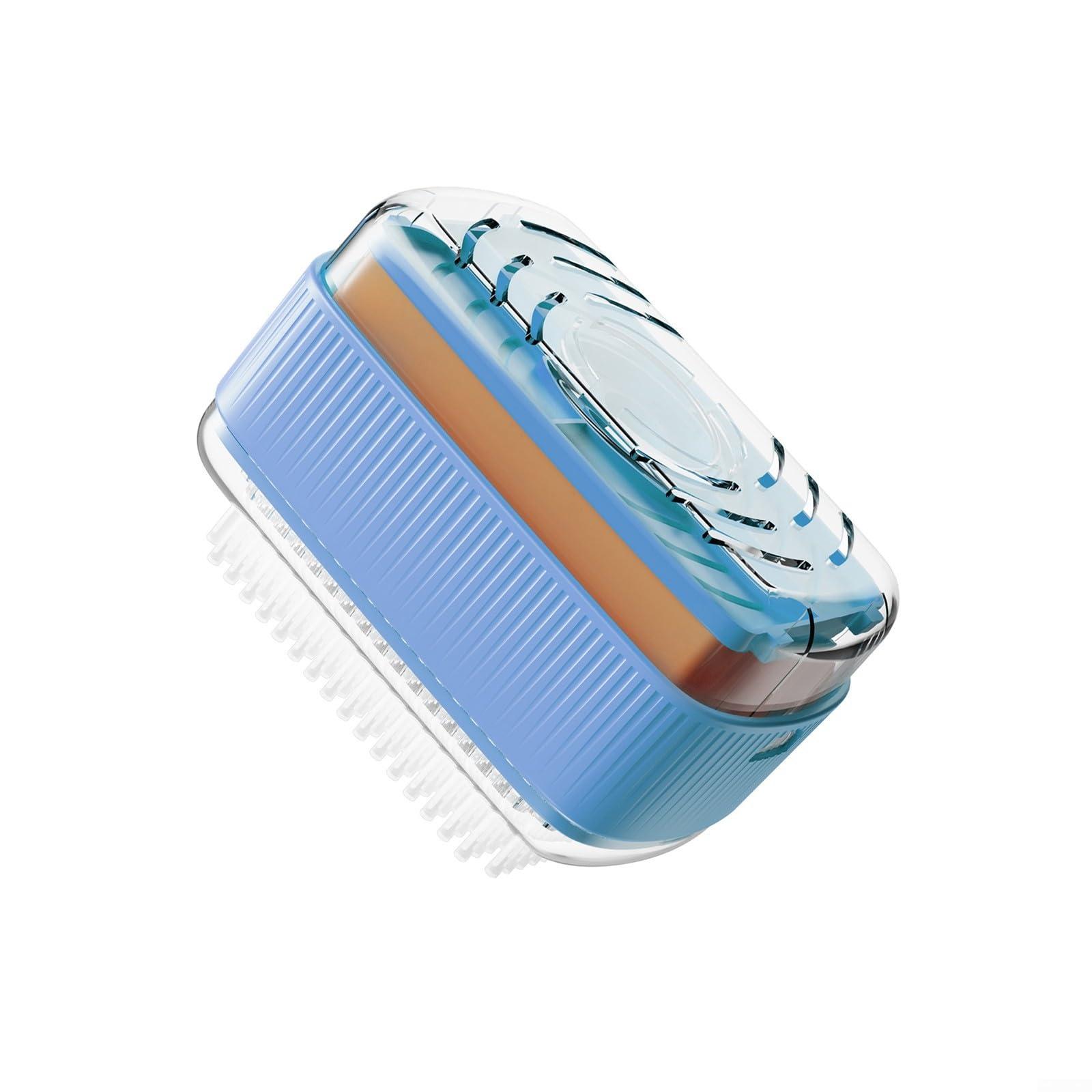 FACULX FACULX Soap Dishes Foaming Soap Box, Foaming Soap Box with Soap Dish, with Foam Soap Dispenser with Drain Multifunctional Soap Cleaning Storage Foaming Box for Home Bathroom Kitchen(Blue)