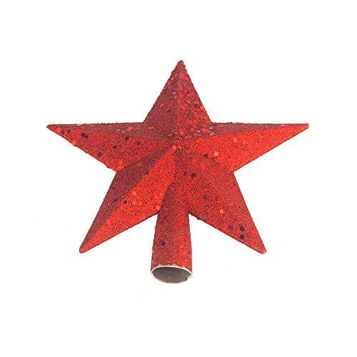 Homeford Homeford Gold and Red Glitter Christmas Topper, 8-inch, 2 Piece