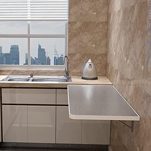FALIYORS FALIYORS Wall-Mounted Folding Table for Kitchen, Fold Down Wall Table, Small Space Dining Table, Breakfast Bar Table, Workbench Foldable, Brushed Stainless Steel (Size : 9030cm/35inch12in