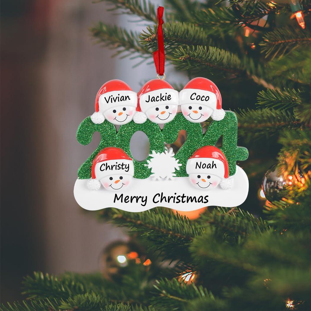 MAXORA MAXORA Personalized 2024 Dated Ornament Family 5 Christmas Ornament