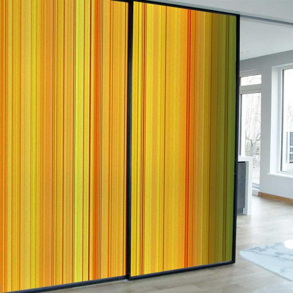 Generic Stained Glass Window Film Self Adhesive Colorful Vertical Fantasy Vinyl Decorative Sticker Anti Glare 31.5inch x 55.1inch (L+R,2PCS)